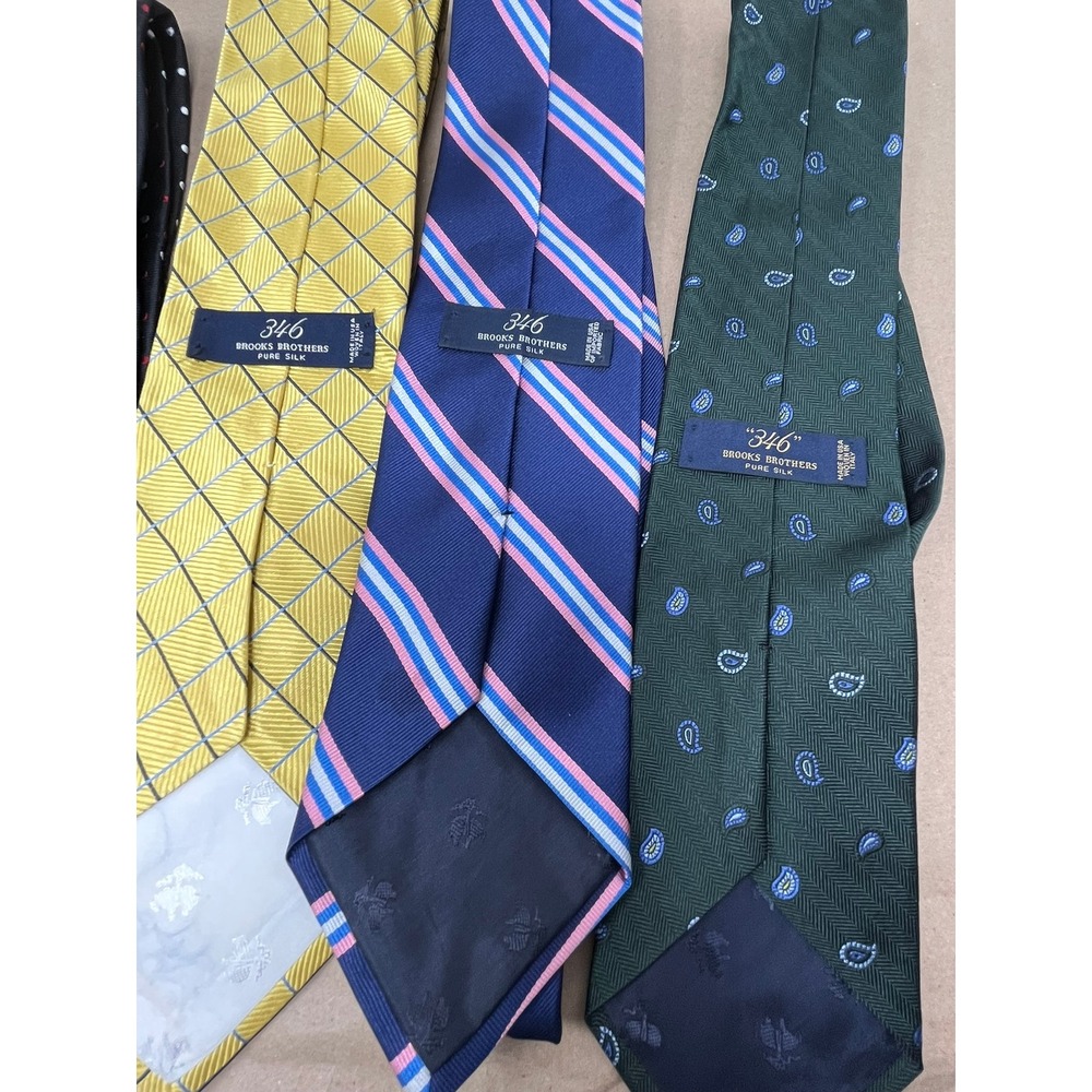 Brooks Brothers Silk Tie Lot of 6 Mens Striped Polka Dot Paisley Windowpane 346 - Picture 4 of 8